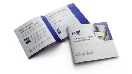 A printed guide titled Level Access: The Market-leading Digital Accessibility Solution